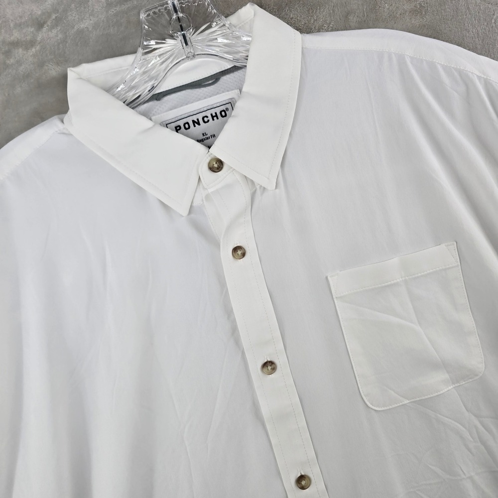 Poncho ultra-lite Fishing Shirt Mens XL White Short Sleeve Regular Fit Button